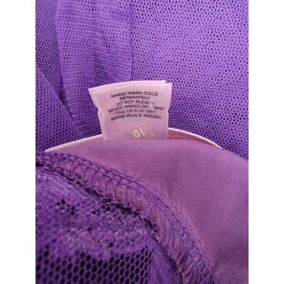 Victorias Secret Babydoll Top Large Sheer V Neck Open Front Purple VTG 90's Y2K - Picture 10 of 10
